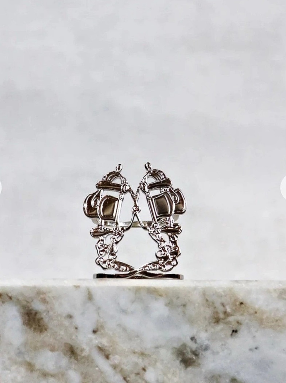 Hermes scarf ring silver
